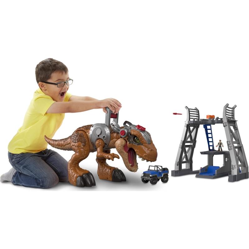 Fisher-Price Imaginext Jurassic World T. rex Dinosaur Toy with Owen ...