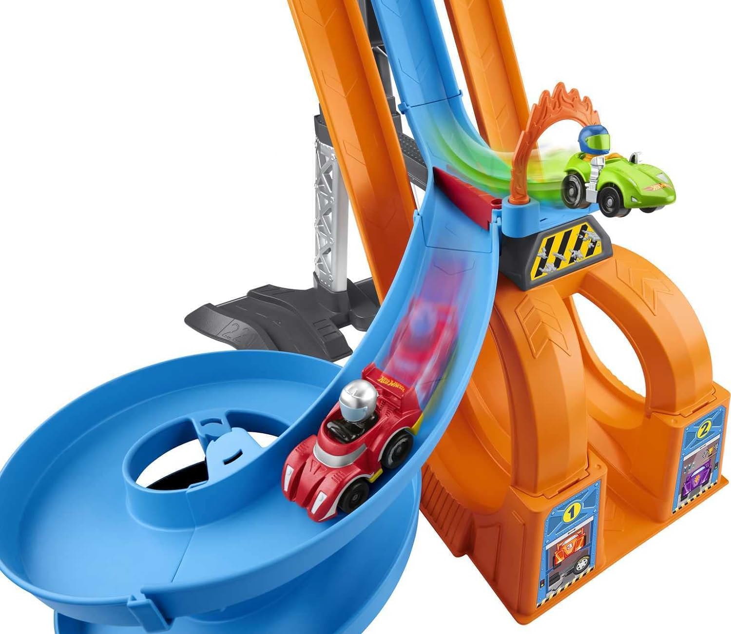 Fisher-Price Little People Toddler Playset Hot Wheels Racing Loops ...