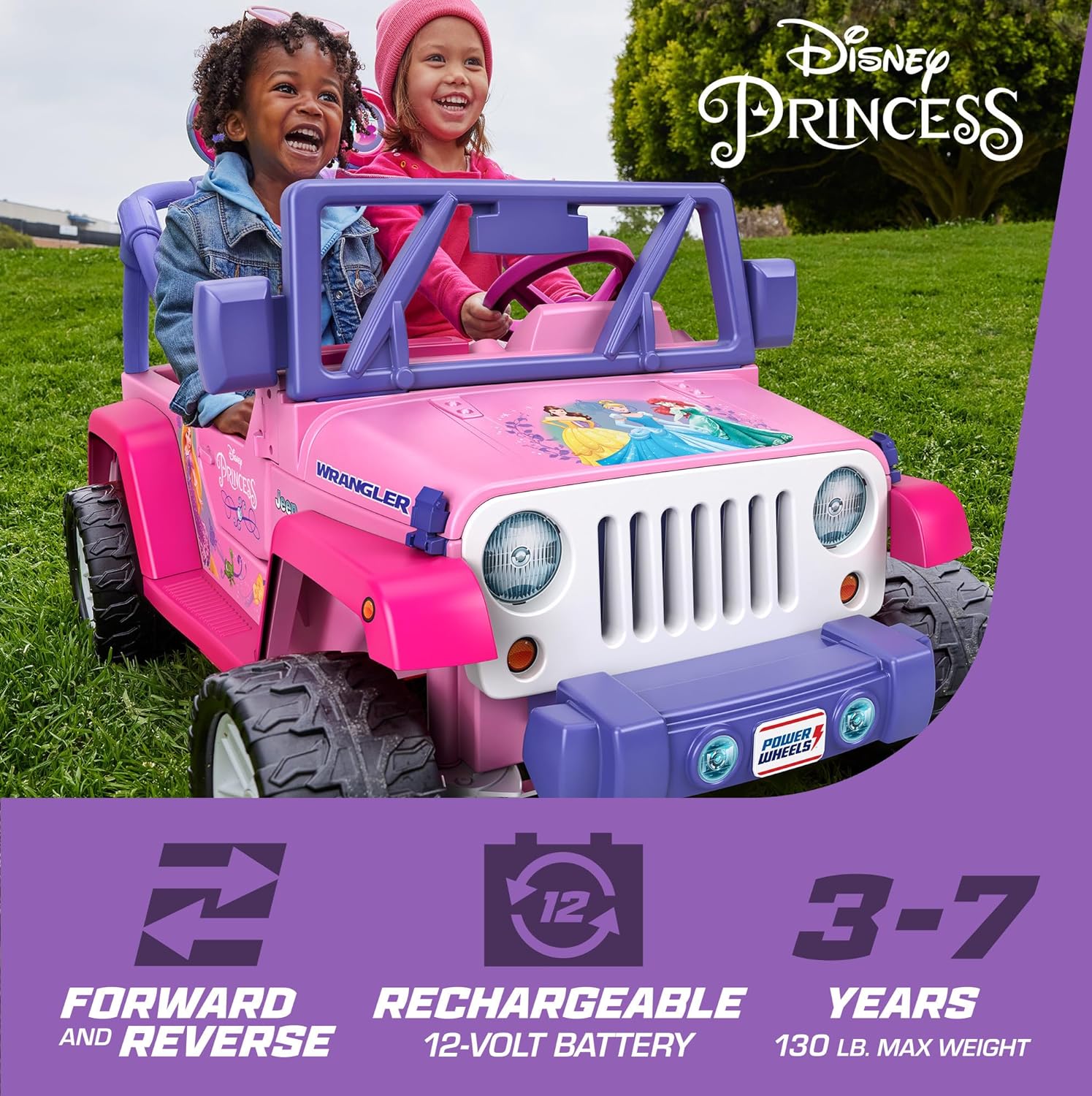 Power Wheels Disney Princess Jeep Wrangler Ride-on Battery Powered 