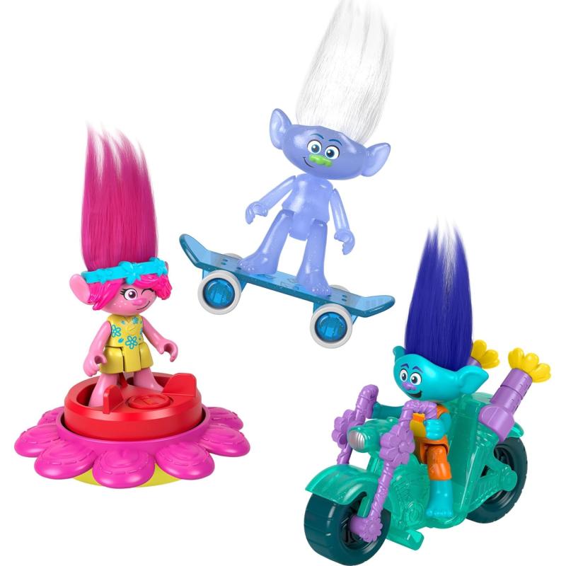 Fisher-Price Imaginext DreamWorks Trolls Toy Sparkle & Roll Pack, Poppy ...