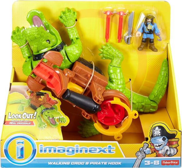 Fisher-Price Imaginext Preschool Toys Walking Croc & Pirate Hook 5 ...